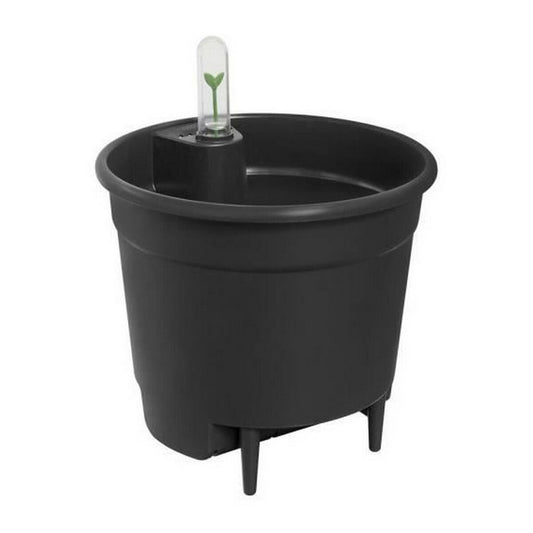 Flower pot Elho Black polypropylene Round Modern