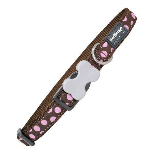 Dog collar Red Dingo Style Pink Dots (2.5 x 41-63 cm)