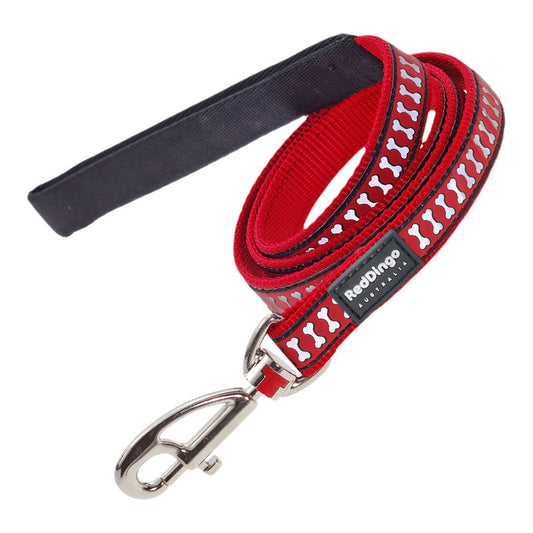 Dog leash Red Dingo Reflective Red (2 x 120 cm)