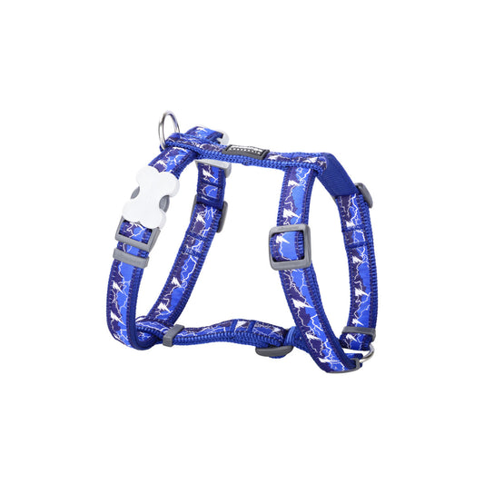Dog harness Red Dingo STYLE LIGHTNING 36-54 cm Navy blue 30-48 cm