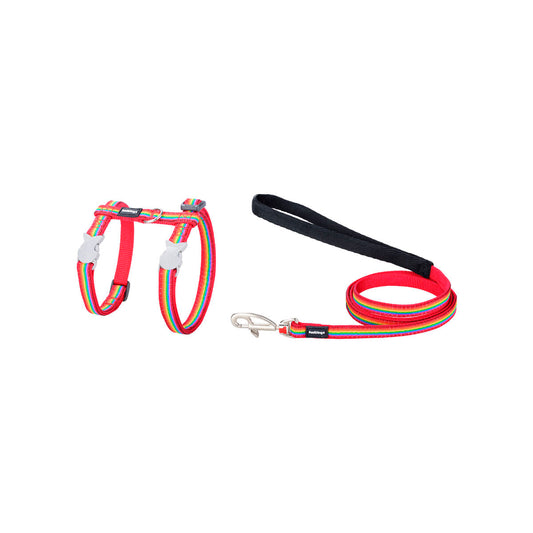 Dog harness Red Dingo Rainbow 21-35 cm Red Multicolor