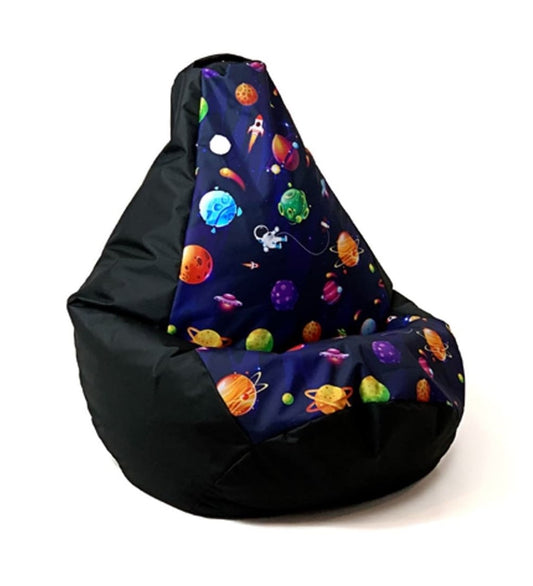 Sako laukku päärynäkuvioinen musta-planeetat L 105 x 80 cm - KorhoneCom