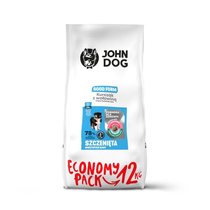 JOHN DOG Food For Puppy Chicken naudanlihalla - koiran kuivaruoka - 12 kg - KorhoneCom