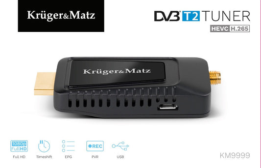 KRUGER &amp; MATZ mini tuner DVB-T2 H.265 HEVC KM9999