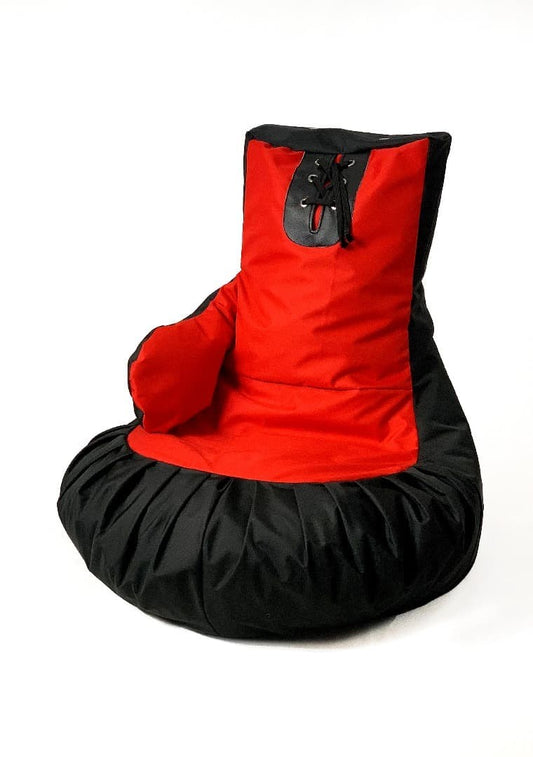 Sako laukku pouffe nyrkkeilyhanska musta-punainen XL 100 x 80 cm - KorhoneCom