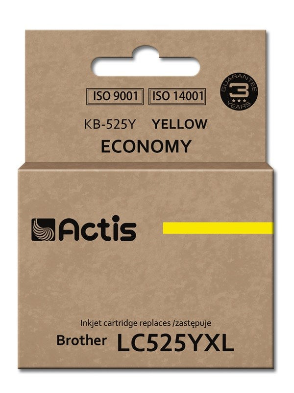 Actis KB-525Y muste Brother-tulostimeen; Brother LC-525Y korvaava; Vakio; 15 ml; keltainen - KorhoneCom