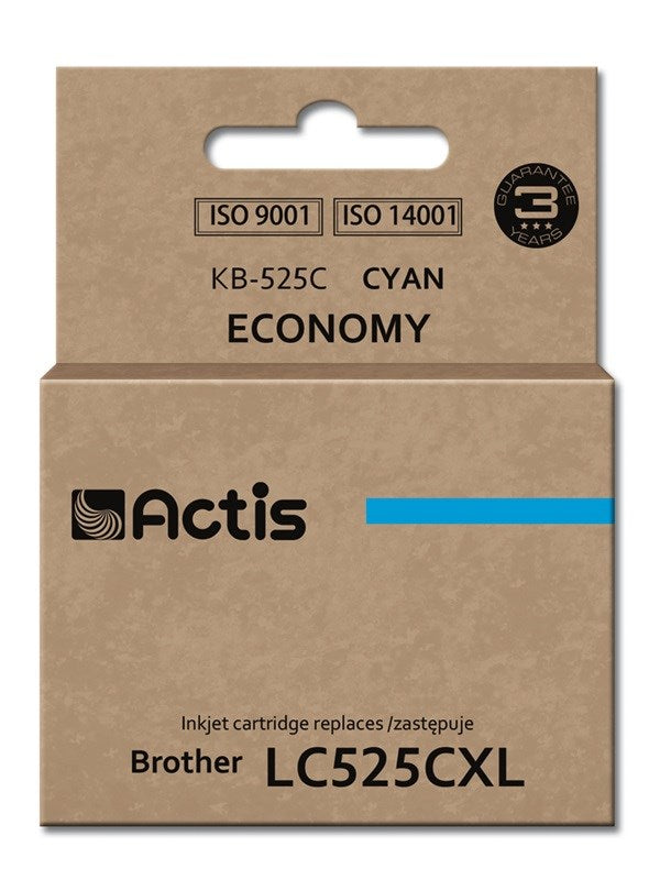 Actis KB-525C muste Brother-tulostimeen; Brother LC-525C vaihto; Vakio; 15 ml; syaani - KorhoneCom