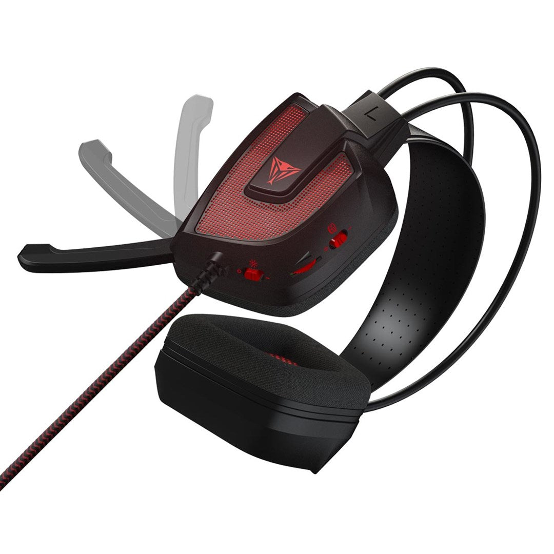 Patriot Memory Viper V360 -kuulokemikrofoni, langallinen pääpanta Gaming musta punainen - KorhoneCom