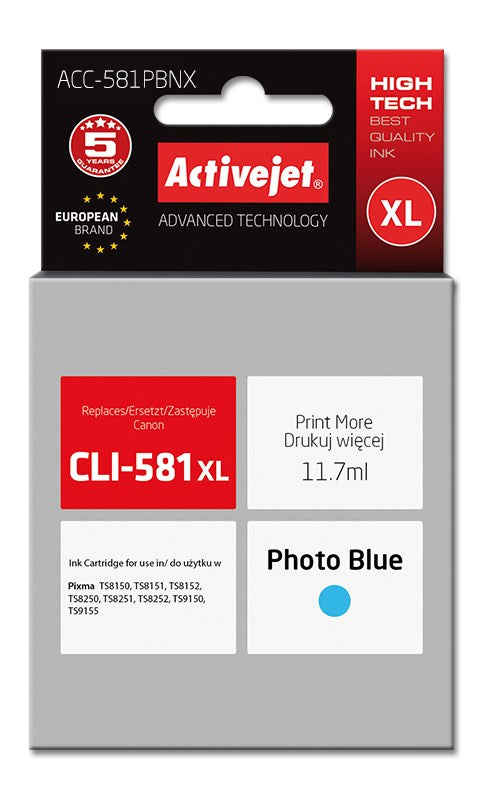Activejet ACC-581PBNX ink cartridge (replacing Canon CLI-581PB XL; Supreme; 11 70 ml; photo cyan)