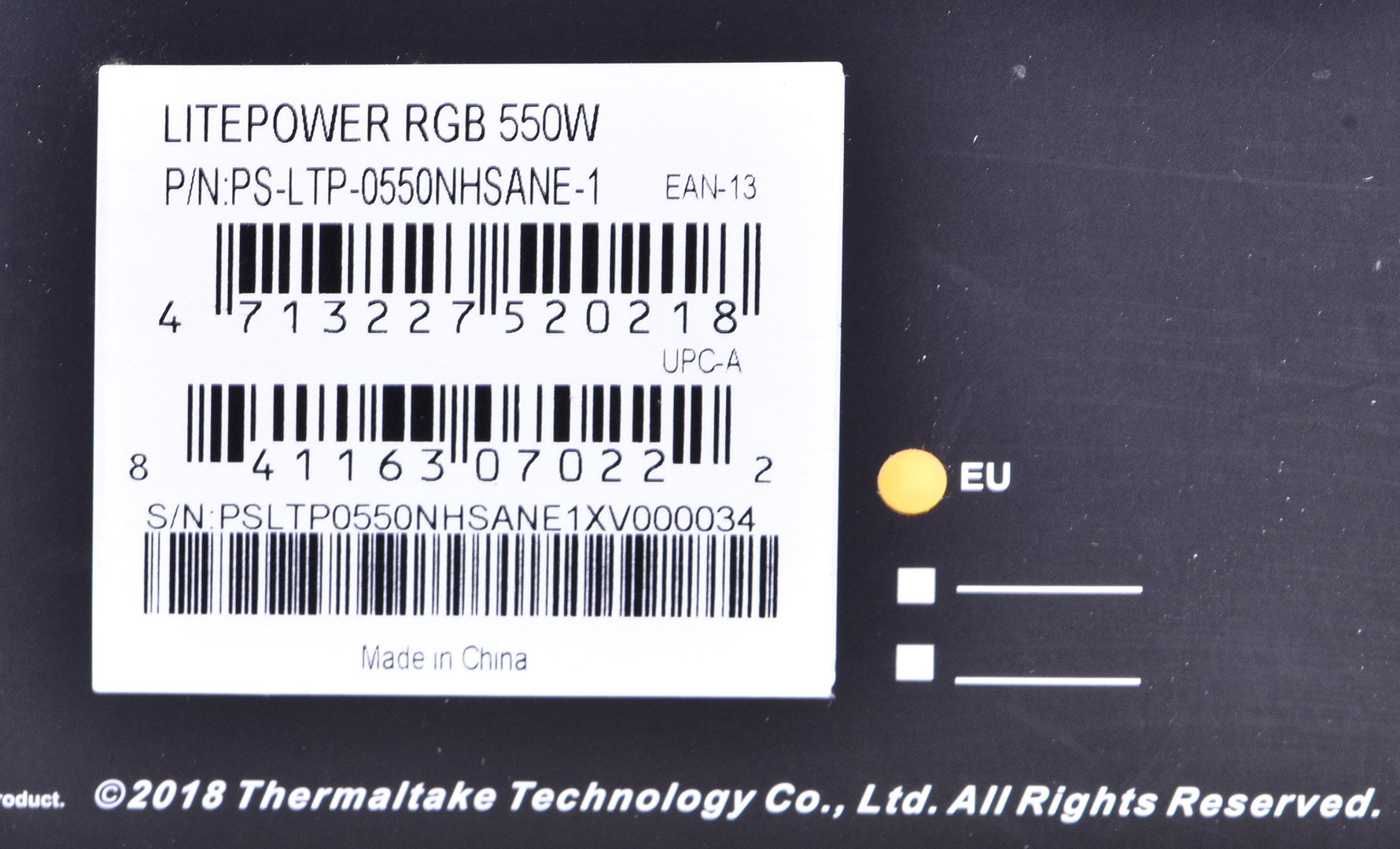 Tietokoneen virtalähde THERMALTAKE LITEPOWER RGB 550W 24-pin - KorhoneCom
