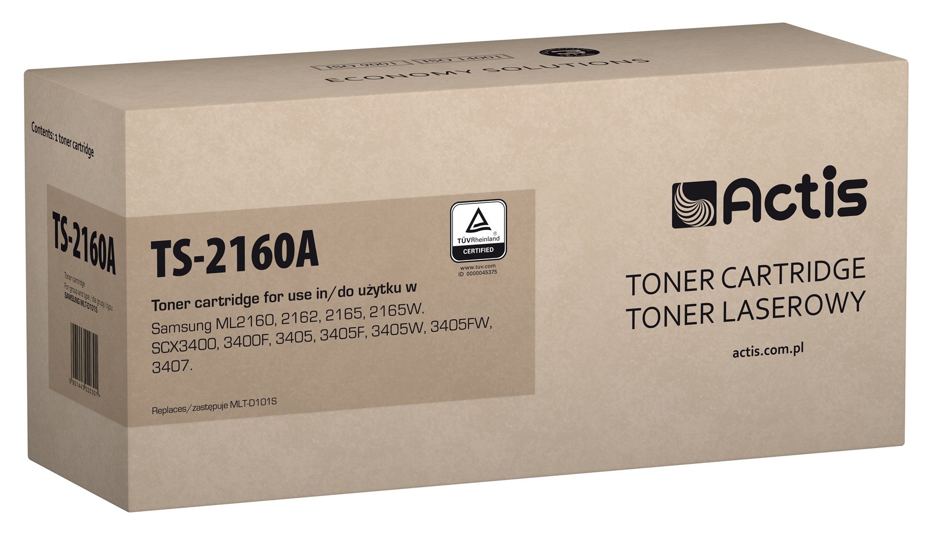 Actis TS-2160A väriaine (korvaava Samsung MLT-D101S, Standard, 1500 sivua, musta) - KorhoneCom