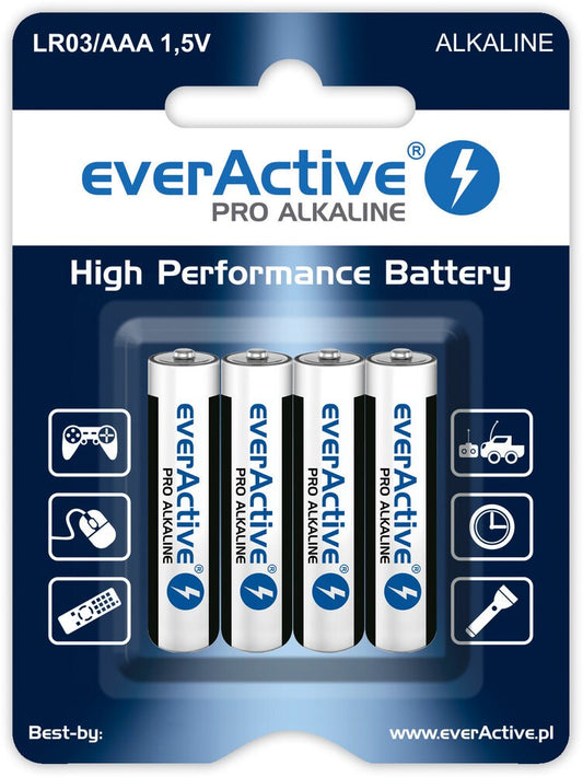 Alkaliparistot everActive Pro Alkaline LR6 AA - läpipainopakkauskortti - 4 kpl - KorhoneCom
