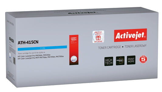 Activejet ATH-415CN värikasetti HP:lle; korvaava HP 415A W2031A; Supreme; 2100 sivua; syaani, sirulla varustettuna - KorhoneCom