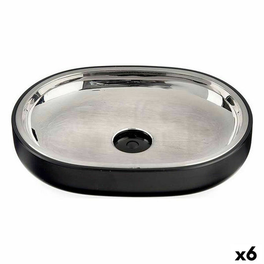 Soap dish Black Stainless steel Plastic 9.5 x 2.5 x 13 cm (6 parts)