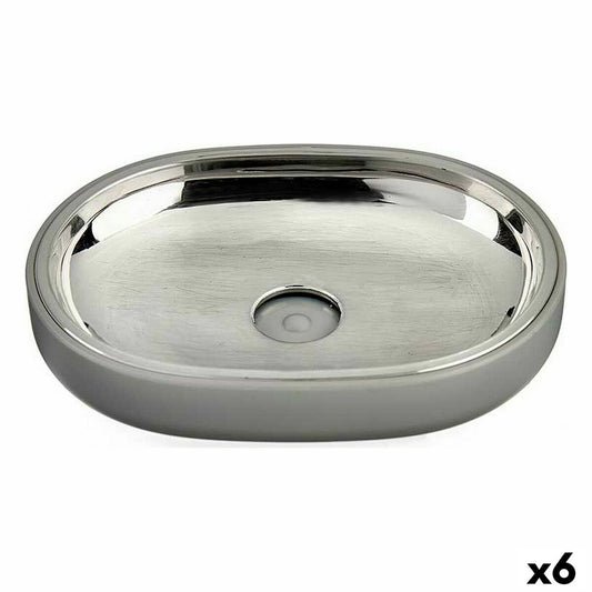 Soap dish Silver Gray Stainless steel Plastic 9.5 x 2.5 x 13 cm (6 parts)
