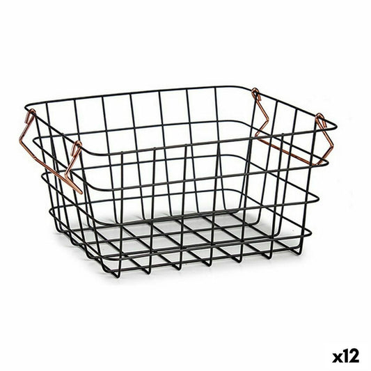 Wire basket Black Steel Copper (22.5 x 14 x 31.5 cm) (12 parts)
