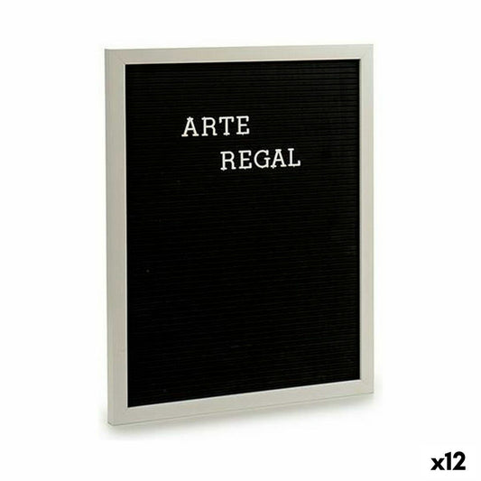 Painting Black White Panel 144 Letters (2.5 x 50.5 x 40.5 cm) (12 parts)