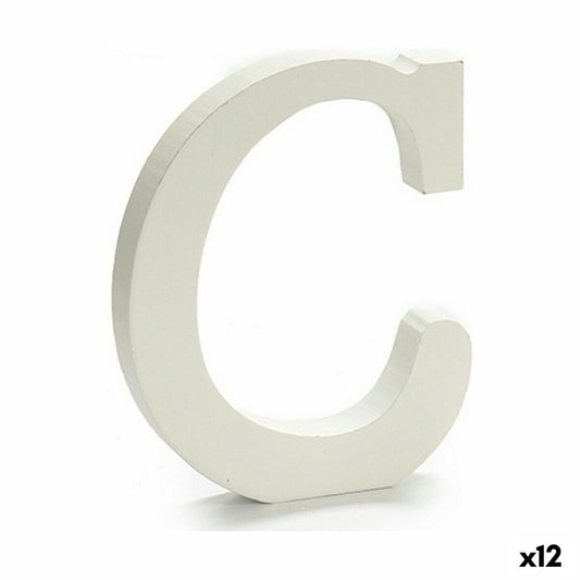 Letter C Wood White (1.8 x 21 x 17 cm) (12 parts)