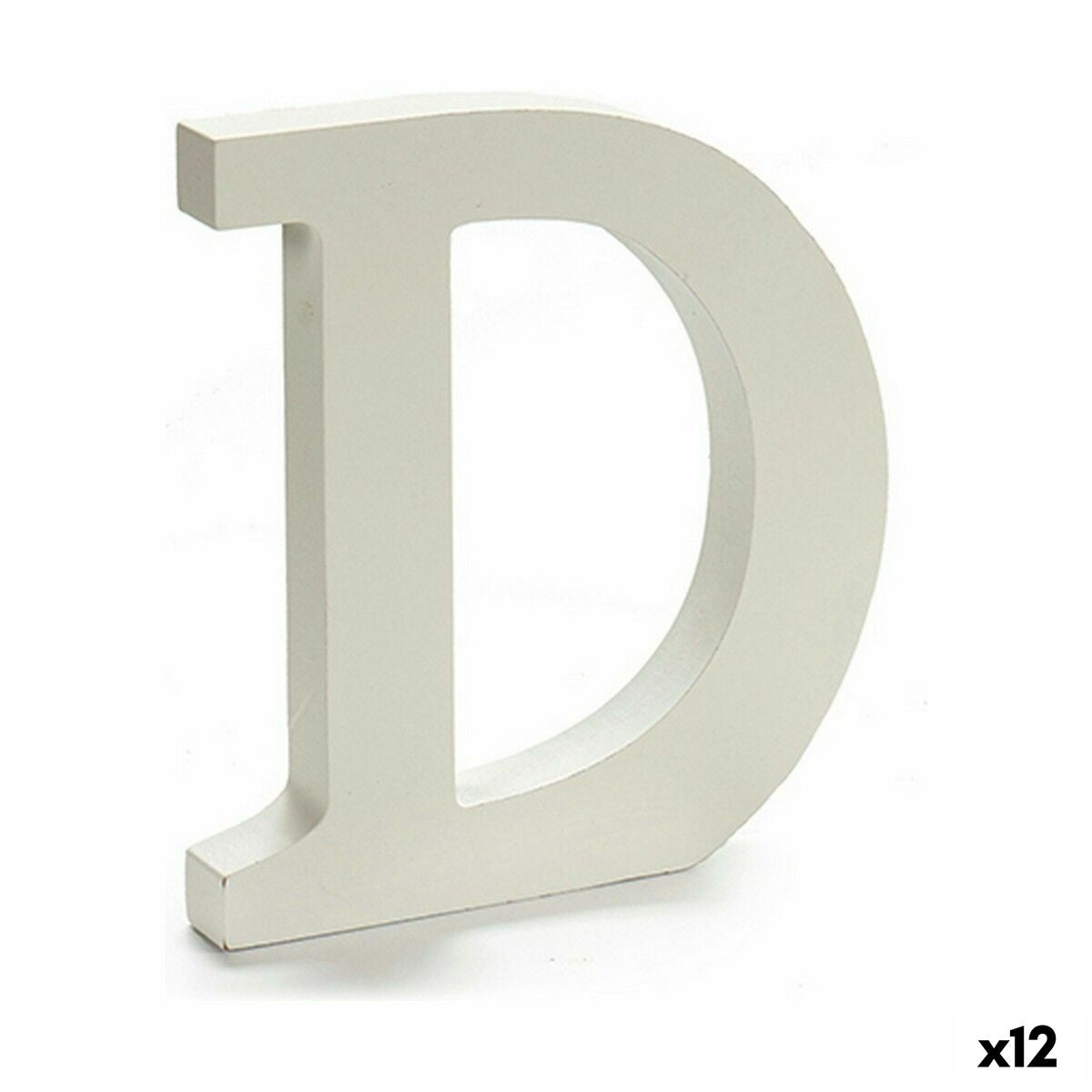 Letter D Wood White (1.8 x 21 x 17 cm) (12 parts)