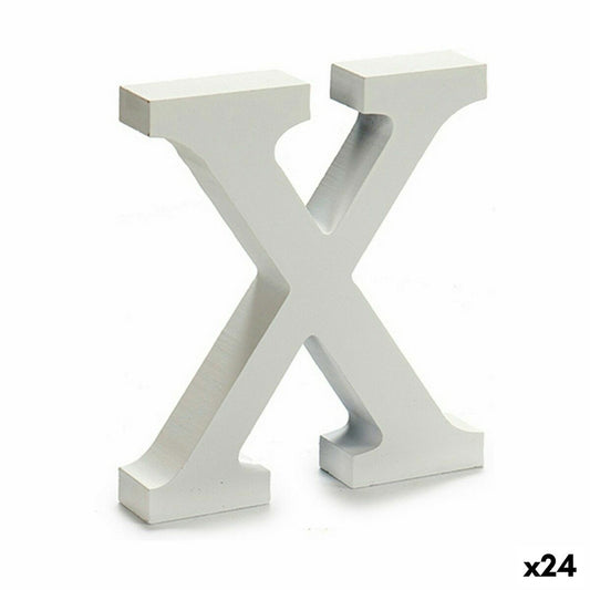 Letter X Wood White (2 x 16 x 14.5 cm) (24 parts)