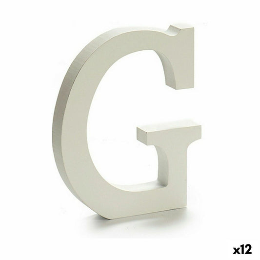 Letter G Wood White (1.8 x 21 x 17 cm) (12 parts)