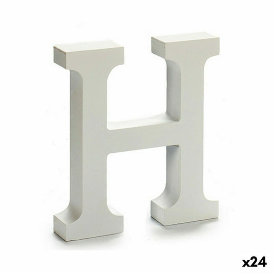 Letter H Wood White (2 x 16 x 14.5 cm) (24 parts)