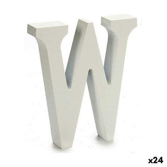 Letter W Wood White (2 x 16 x 14.5 cm) (24 parts)
