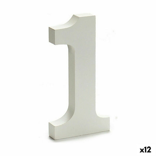 Numbers 1 Wood White (1.8 x 21 x 17 cm) (12 parts)