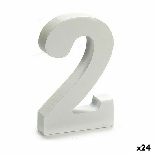 Numbers 2 Wood White (2 x 16 x 14.5 cm) (24 parts)