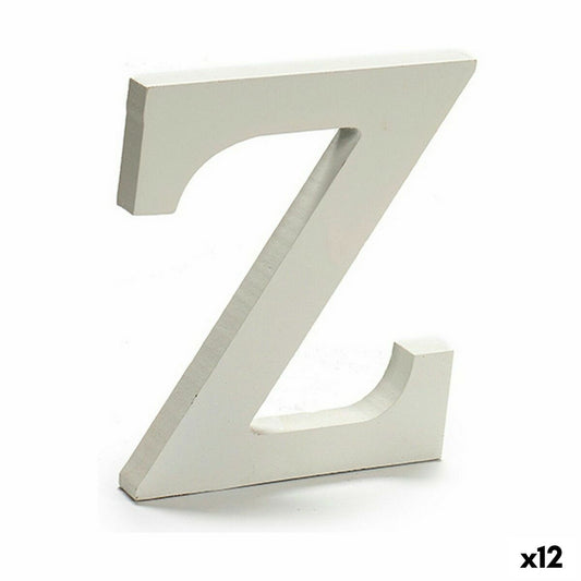 Letter Z Wood White (1.8 x 21 x 17 cm) (12 parts)