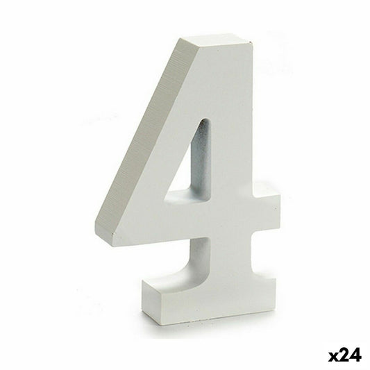 Numbers 4 Wood White (2 x 16 x 14.5 cm) (24 parts)