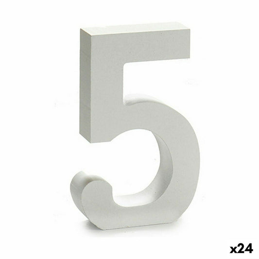 Numbers 5 Wood White (2 x 16 x 14.5 cm) (24 parts)