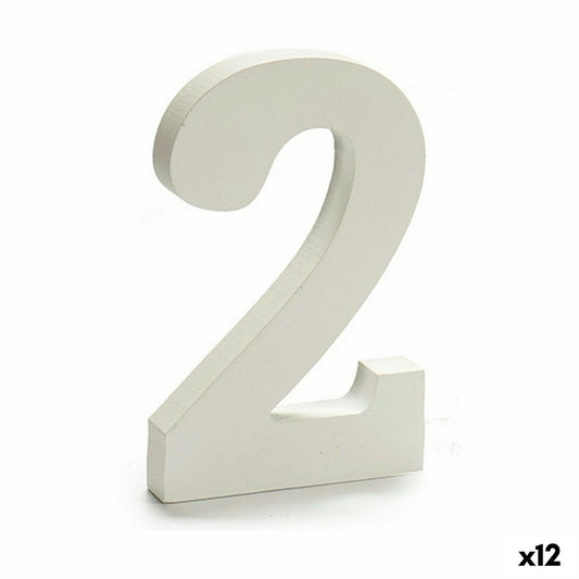 Numbers 2 Wood White (1.8 x 21 x 17 cm) (12 parts)