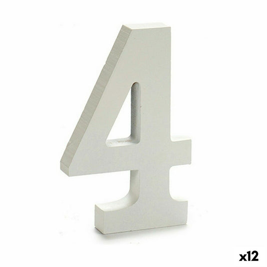 Numbers 4 Wood White (1.8 x 21 x 17 cm) (12 parts)