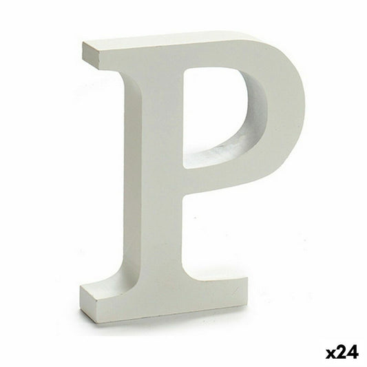 Letter P Wood White (2 x 16 x 14.5 cm) (24 parts)