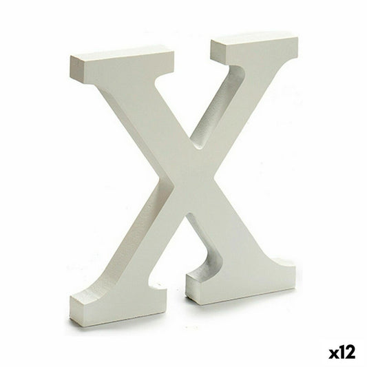 Letter X Wood White (1.8 x 21 x 17 cm) (12 parts)