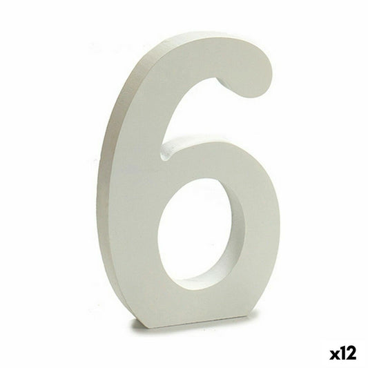 Numbers 6 Wood White (1.8 x 21 x 17 cm) (12 parts)