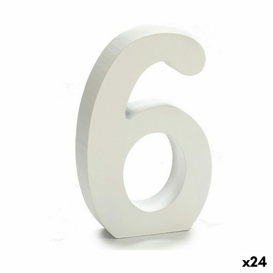 Numbers 6 Wood White (2 x 16 x 14.5 cm) (24 parts)