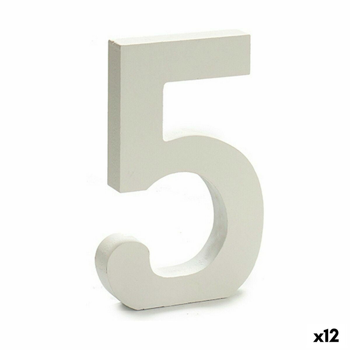 Numbers 5 Wood White (1.8 x 21 x 17 cm) (12 parts)