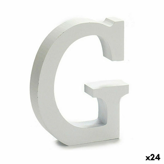 Letter G Wood White (2 x 16 x 14.5 cm) (24 parts)