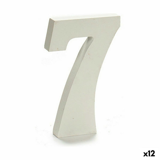 Numbers 7 Wood White (1.8 x 21 x 17 cm) (12 parts)