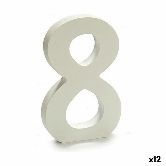 Numbers 8 Wood White (1.8 x 21 x 17 cm) (12 parts)