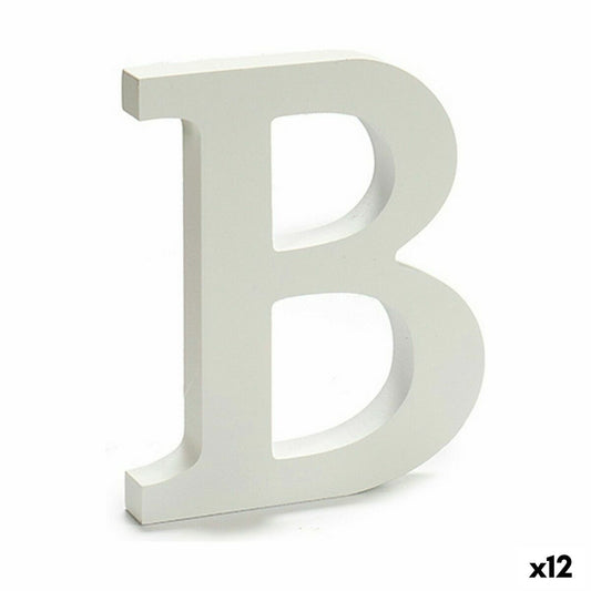 Letter B Wood White (1.8 x 21 x 17 cm) (12 parts)