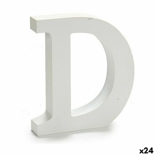 Letter D Wood White (2 x 16 x 14.5 cm) (24 parts)