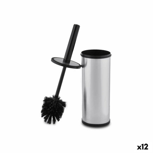 Toilet brush Black Silver Plastic (9 x 37 x 9 cm) (12 parts)