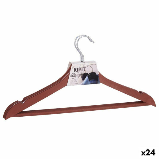 Clothes hanger set Brown Plastic 24 parts (21.3 x 3 x 44 cm)