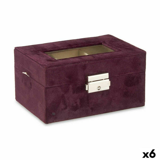 Watch box Metal Burgundy (16 x 8.5 x 11 cm) (6 parts)