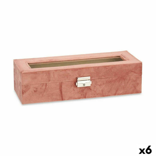 Watch box Pink Metal (30.5 x 8.5 x 11.5 cm) (6 parts)