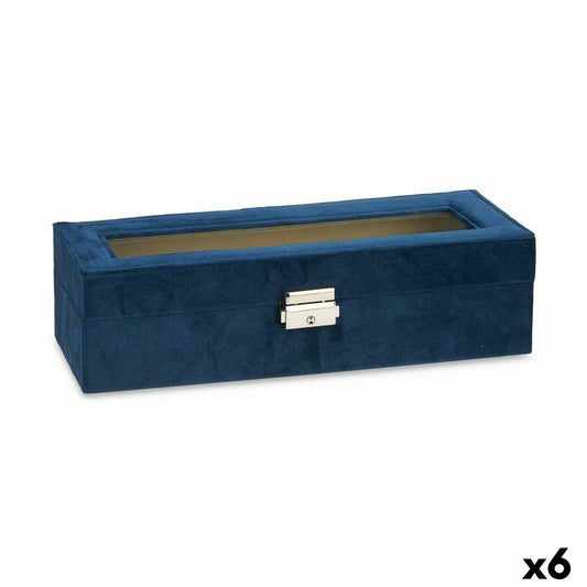 Watch box Blue Metal (30.5 x 8.5 x 11.5 cm) (6 parts)