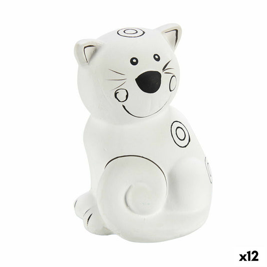 Do-it-yourself money box Cat Ceramic 9 x 11.8 x 8.5 cm (12 parts)